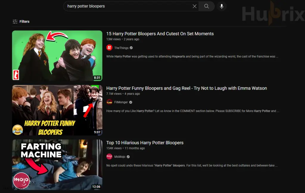 Harry potter Blooper YouTUbe Examples Netflix Post