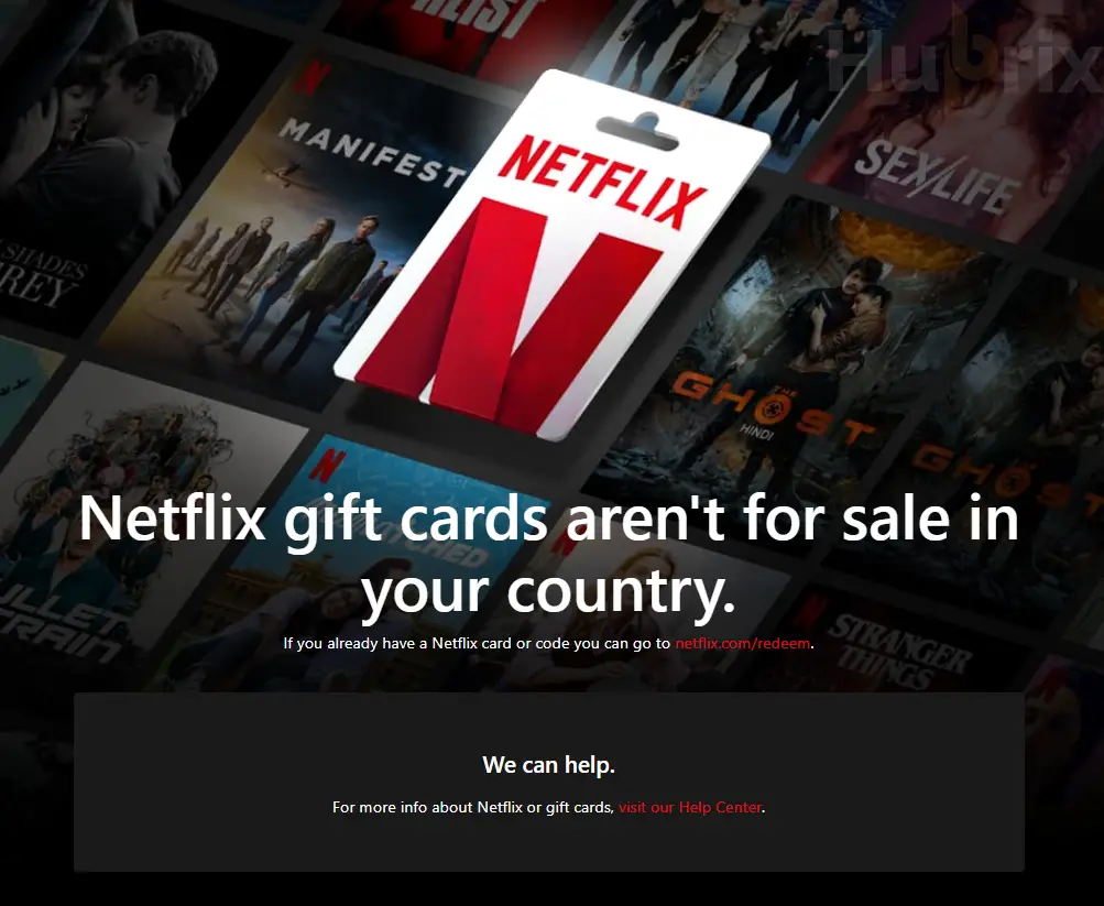 Netflix Gift Card not Available in my country