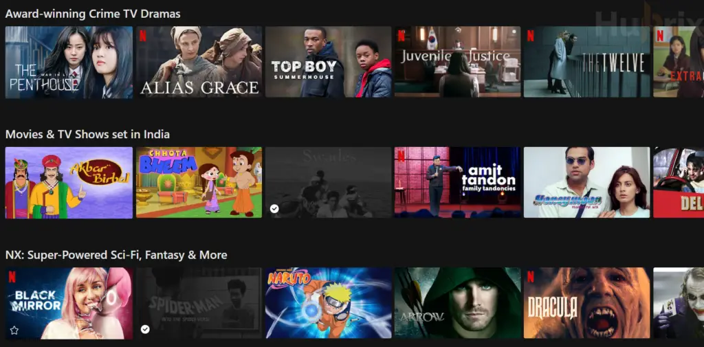 Netflix Hidden Categories List Example