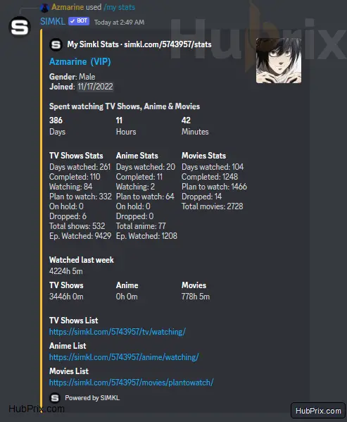 Discord Bot Profile SIMKL