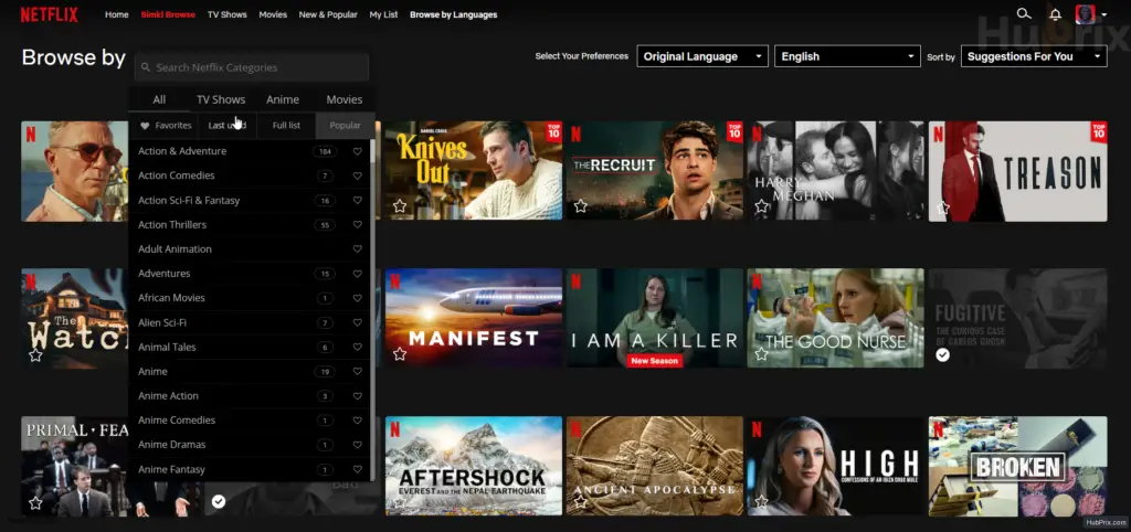 Netflix Hidden Categories Example Browse