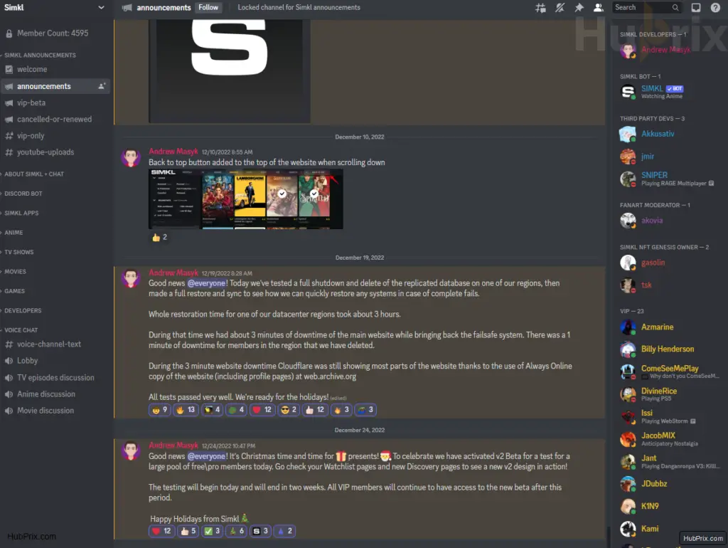 SIMKL Discord Server Example